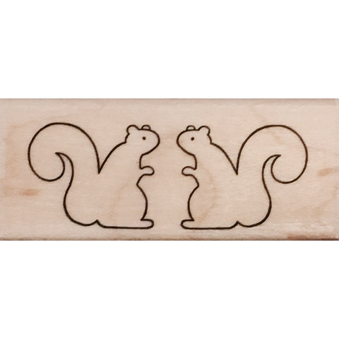 wood stamp - squirrels