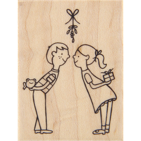 wood stamp - under the mistletoe