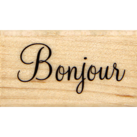 wood stamp - bonjour FL