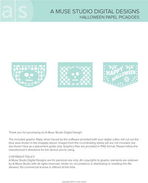 digital cut file - halloween papel picados