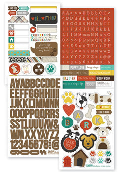 snap cardstock sticker sheets - dog