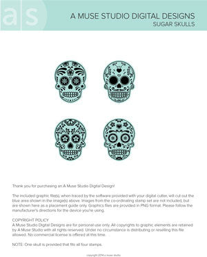 digital cut file - sugar skulls