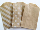 treat bags small - diagonal stripe - kraft