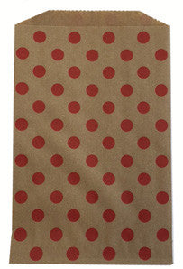 treat bags medium - polka dot - cherry on kraft