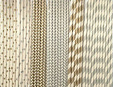 paper straws - gold chevron